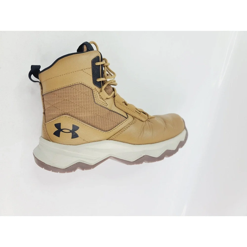 Under Armour Synthetic & Textile Hiking Boots Unisex Youth Boys Size 5 Tan Color